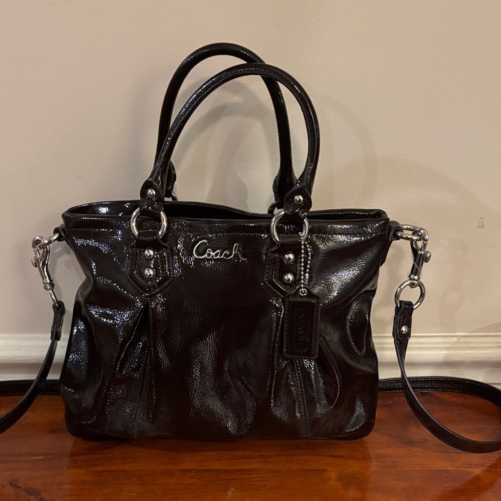 Coach Glossy Brown Leather Satchel